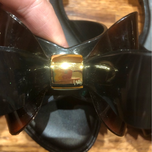 Mini Melissa Bow Open Toe Flats Size 11 - Picture 7 of 10